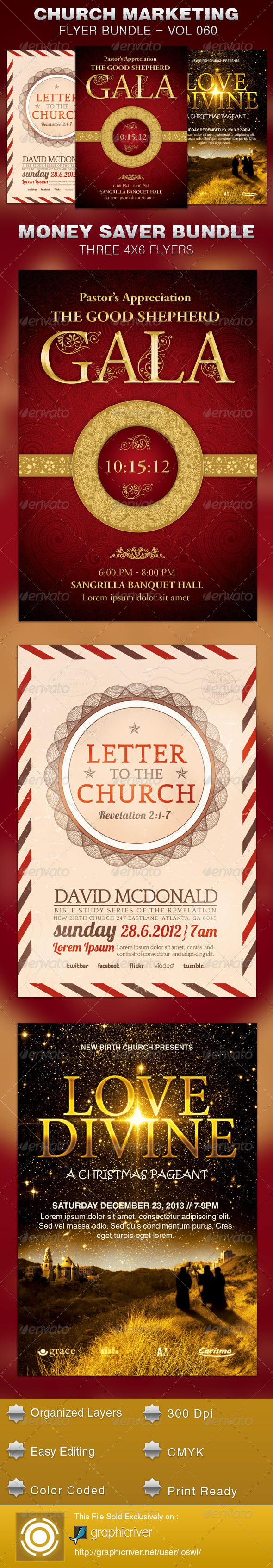 Church Marketing Flyer Template Bundle Vol 060 - Church Flyers