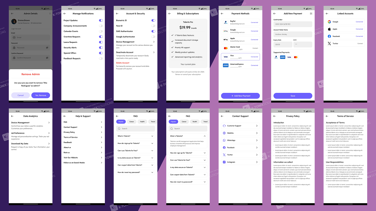 Talento | HR Management Premium Flutter UI Kit by KTonixSolutions ...
