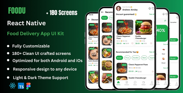 Foodu - Food Delivery React Native Expo App Ui Kit