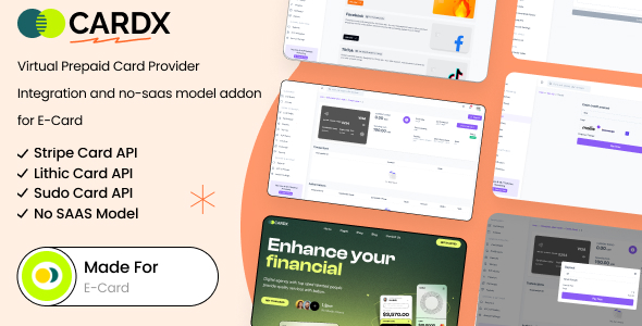 Cardx – Card Provider Integration and no-saas model addon for eCard
