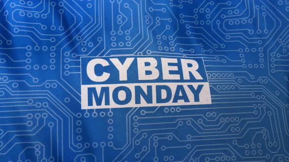 Blue Cyber Monday Social Media Banner Loop