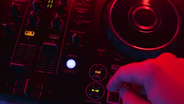 DJ Mix Studio Audio Tracks Mixing Buttons Pads Decks Mixing Console Frequencies
