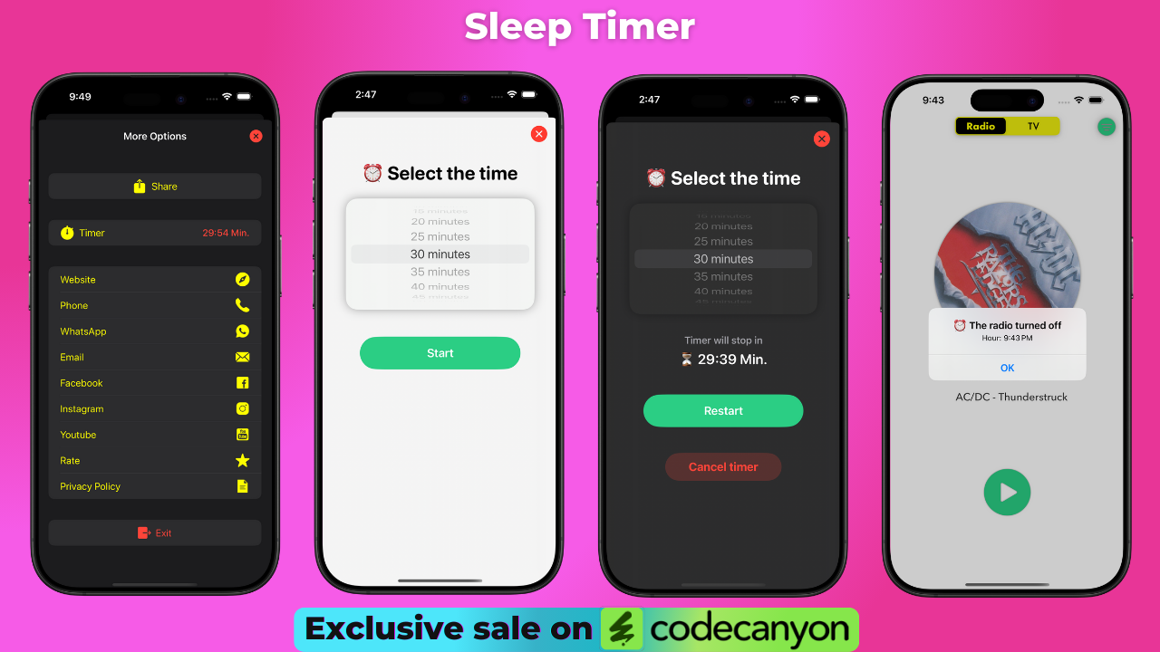 Radio & TV SwiftUI APP, Radio iOS and TV iOS 18, Live TV, iOS App Template (Single Station) - 5
