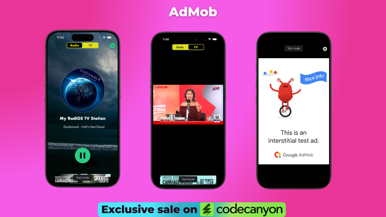Radio & TV SwiftUI APP, Radio iOS and TV iOS 18, Live TV, iOS App Template (Single Station) - 8