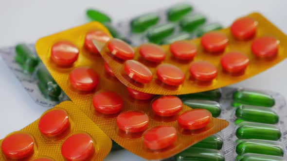 colorful tablets view, rotating view of colorful tablets alt