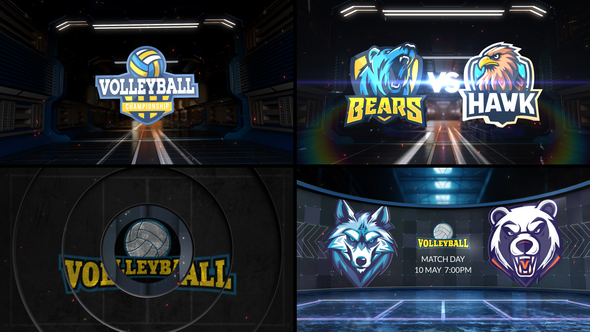 Volleyball VS 3 Logo Stings template preview