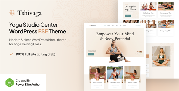 Tshivaga – Yoga Studio & Training Center Gutenverse FSE WordPress Block Theme
