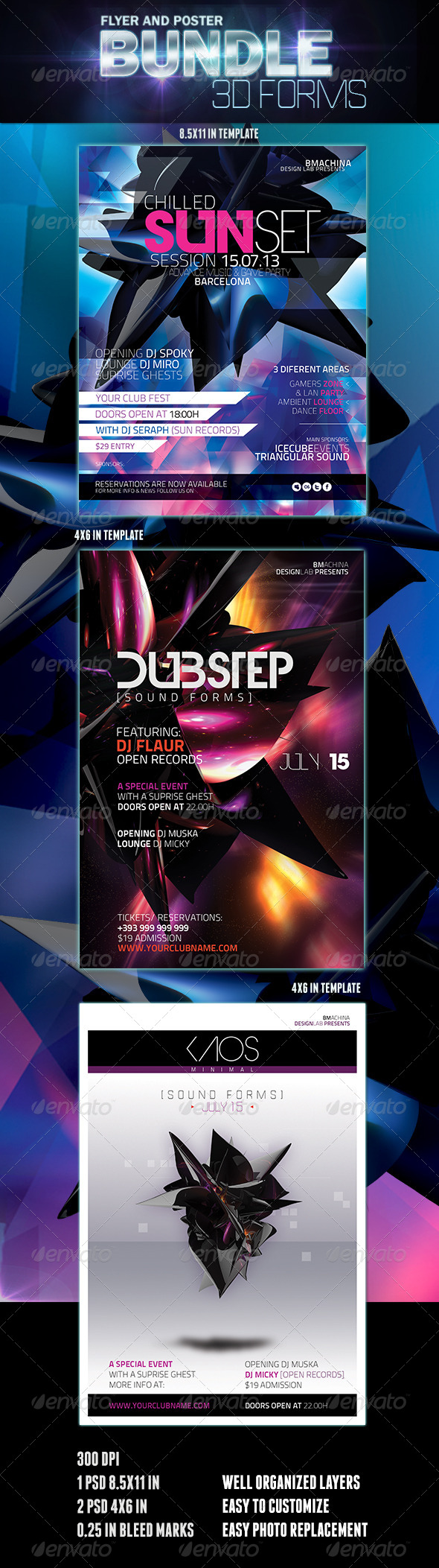 3D Sound Forms Bundle - Clubs & Parties Events