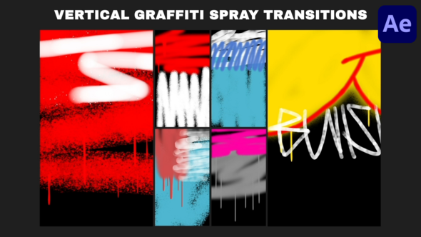 Vertical Graffiti Spray Backgrounds | After Effects Elements template preview
