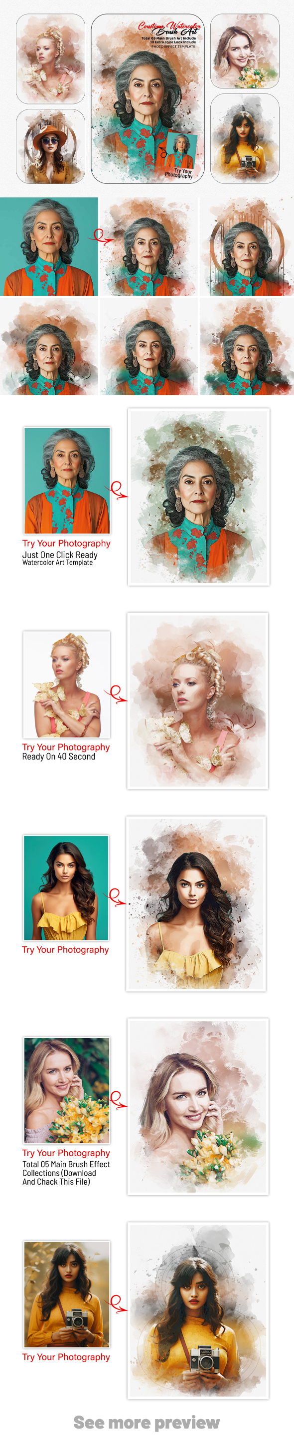 Costume Watercolor portrait Painting