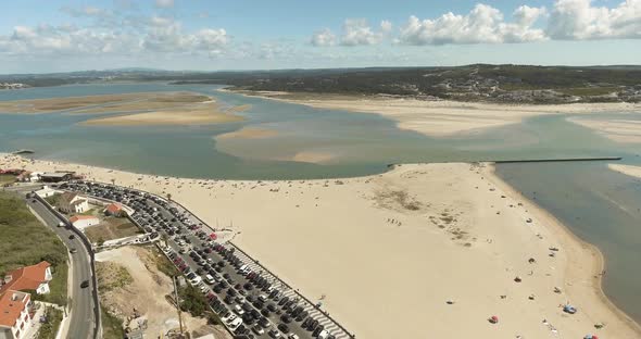 Amazing Foz Do Arelho Beach Near Caldas Da Rainha With Sea Inlet Forming The Scenic Obidos Lagoon In alt