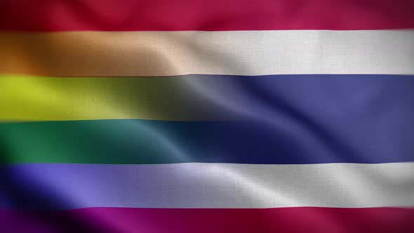 LGBT Thailand Flag Loop Background 4K