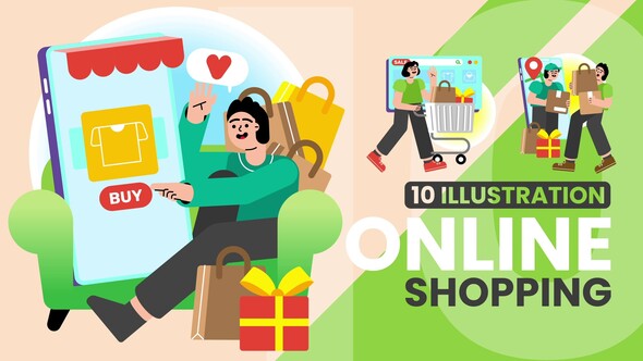 Online Shopping Sale Animation Elements template preview