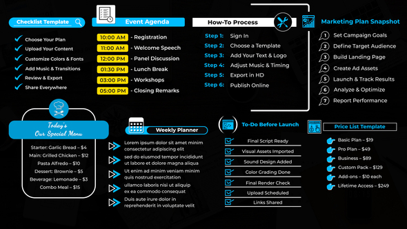 Checklist &Planning Text List Titles template preview