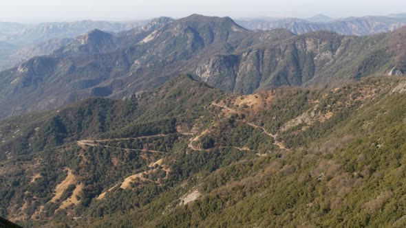 Panoramic View From Moro Rock in Sequoia Forest National Park Northern California USA alt