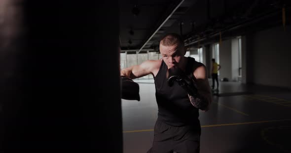 Boxer Hitting a Punching Bag Slow Motion at 120 Fps in alt