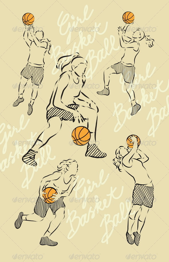 Girl Basket Ball Sketches - Sports/Activity Conceptual