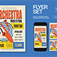 White Flat Design Orchestra Music Flyer Set