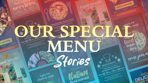 Our Special Menu Stories Product Promo template preview