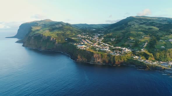 Aerial View Of Beautiful Island At Sunrise