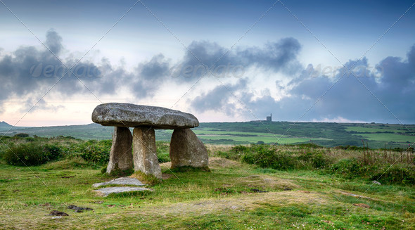 Lanyon Quoit a Neolithic Dolmen - Stock Photo - Images
