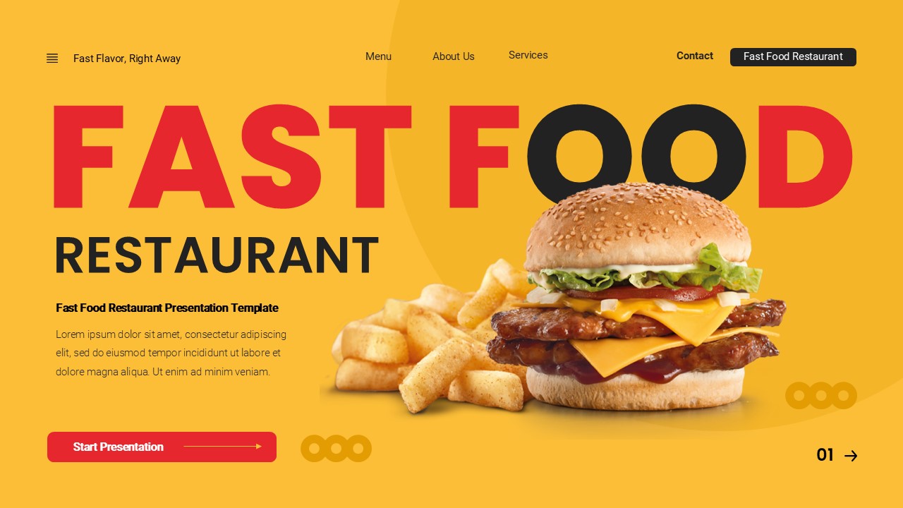 Fast Food Restaurant Google Slide, Presentation Templates | GraphicRiver