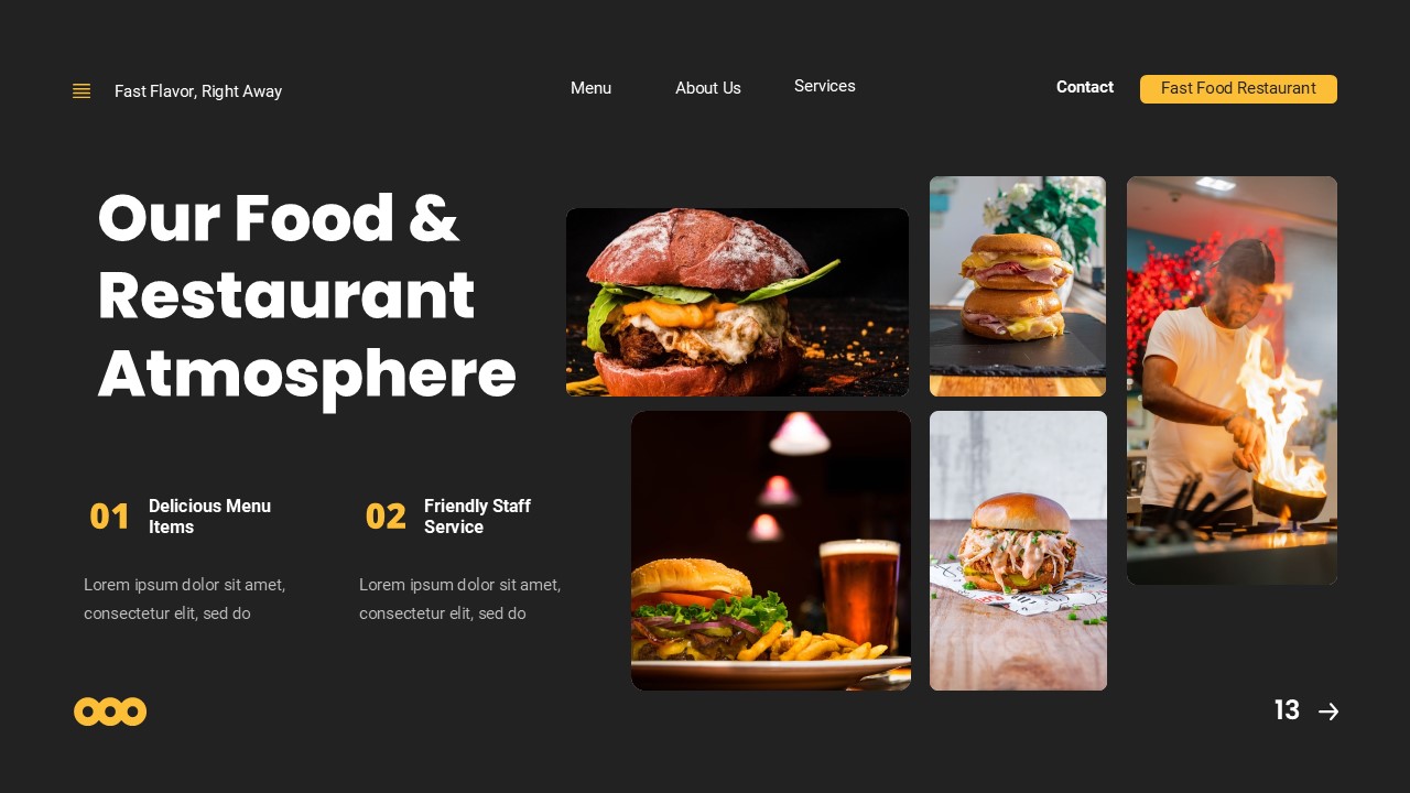 Fast Food Restaurant Google Slide, Presentation Templates | GraphicRiver