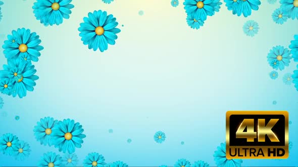 Blue flowers background for titles and intros