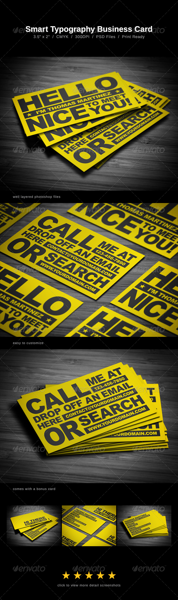 Typography Business Card - Creative Business Cards
