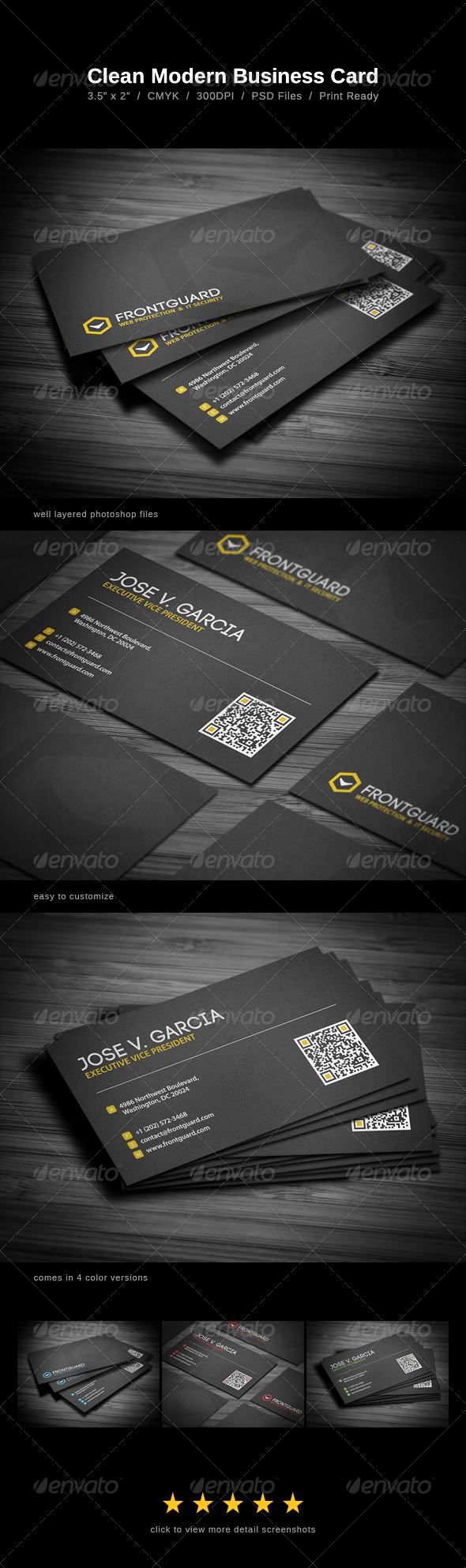 Clean Modern Business Card - Corporate Business Cards