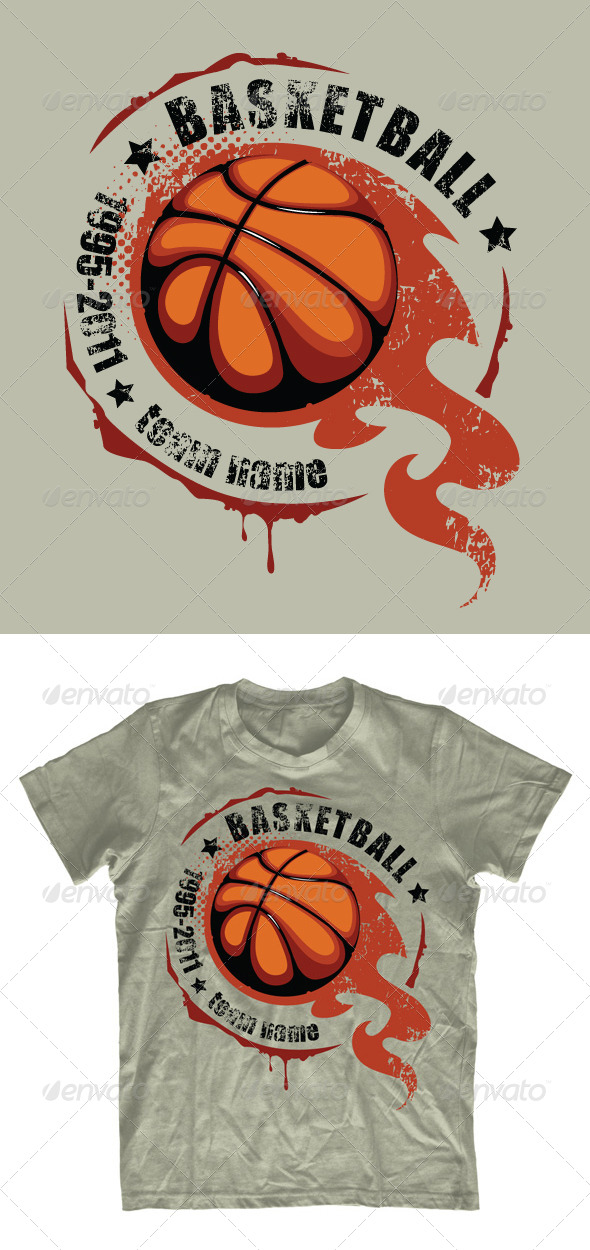 Grunge basketball Tshirt design by seniorstemplates