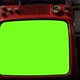 Old Red TV turning on Green Screen With Static Noise. - VideoHive Item for Sale