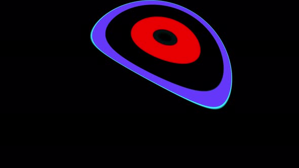 Abstract Seamless Neon Blue Purple Psychedelic Hypnotic Vj Loop Background. 3 D Graphics For Music