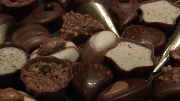 Closeup of chocolate pieces