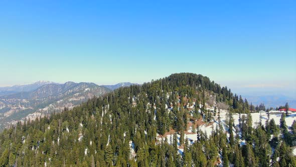 Slow pan of mountains in the Galyat area of Pakistan alt