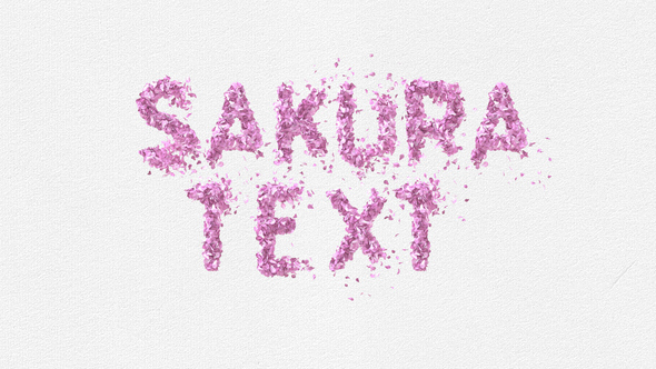 Animated Sakura Flower Petal Typeface Elegant Pink Cherry Blossom Letters Titles template preview