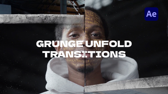 Grunge Unfold Transitions | After Effects Elements template preview