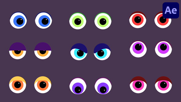 Cartoon Eyes Icons | After Effects Elements template preview