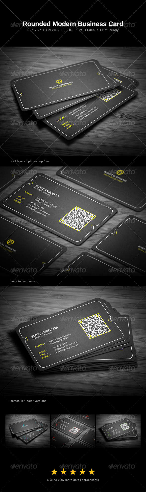 Rounded Modern Business Card - Corporate Business Cards