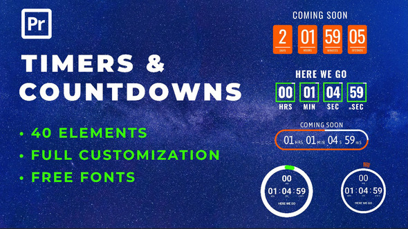 Timers Pack for Premiere Pro Premiere Pro template preview