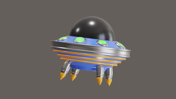 3D Animation of Alien Spaceship alt