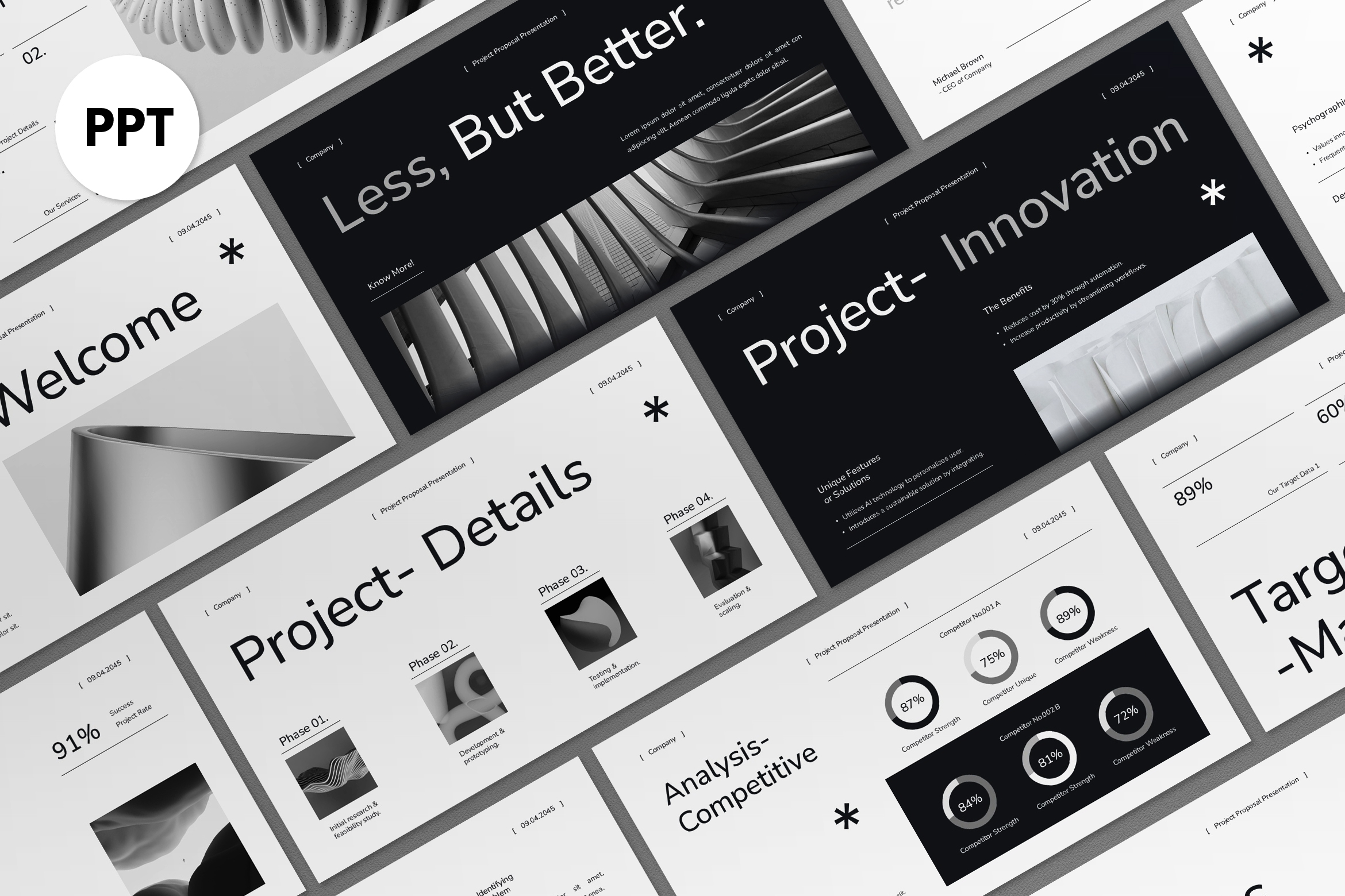 Gray Black Project Proposal PPT, Presentation Templates | GraphicRiver
