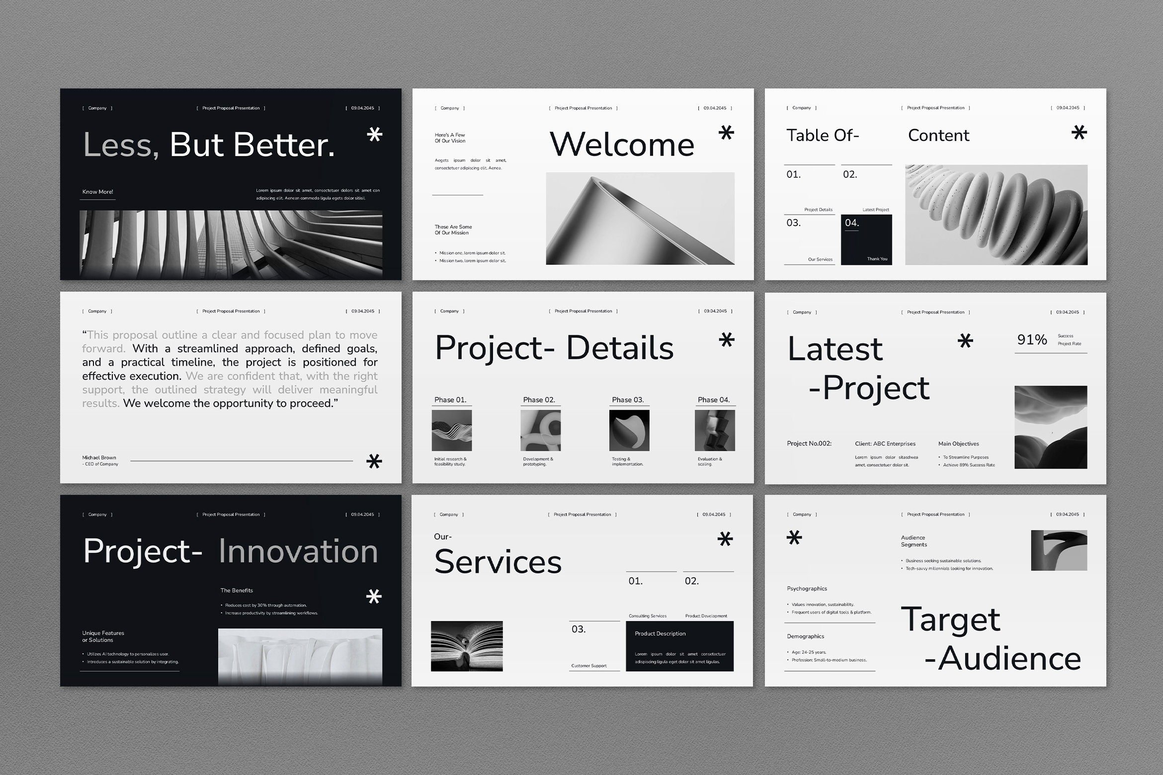 Gray Black Project Proposal PPT, Presentation Templates | GraphicRiver