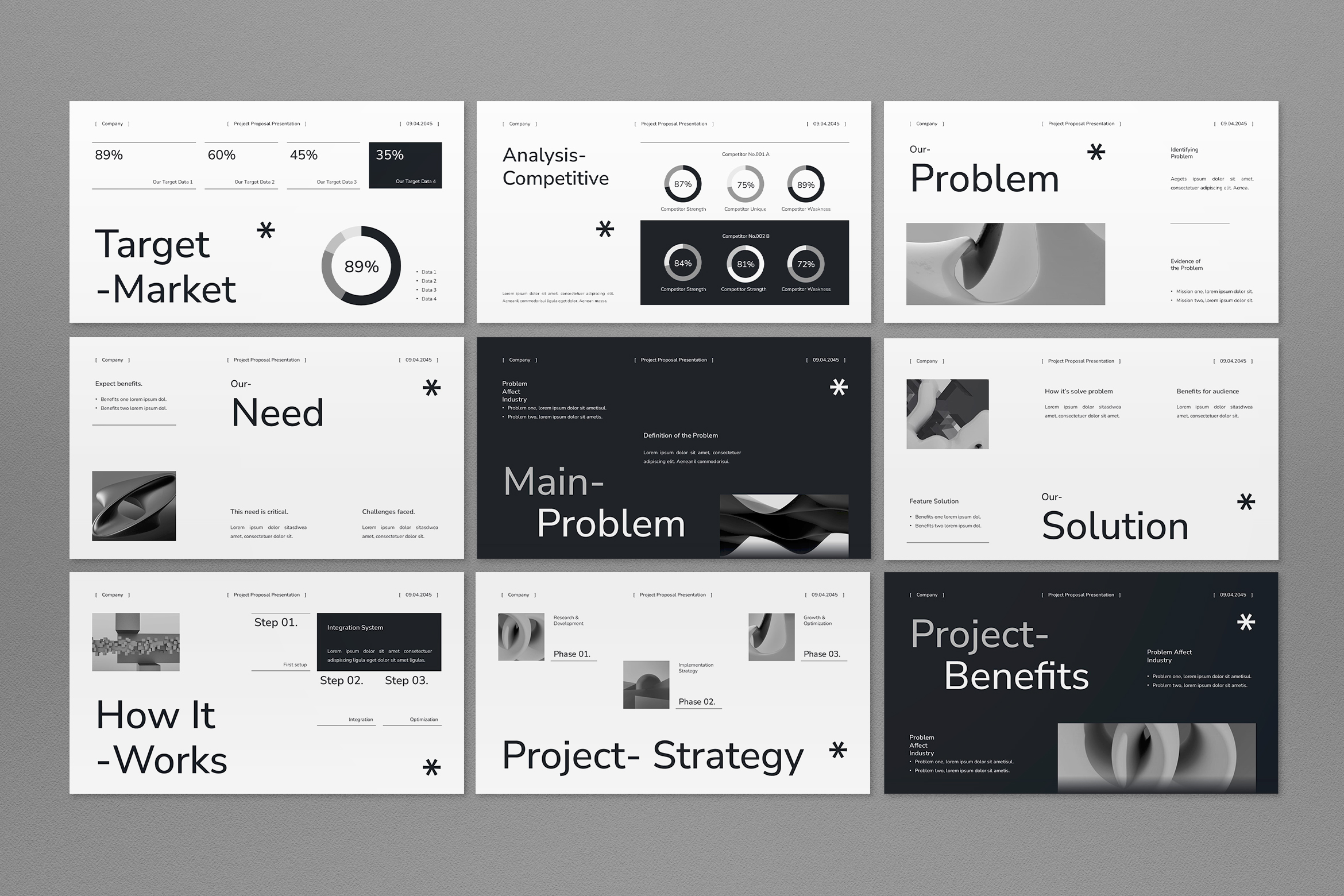 Gray Black Project Proposal PPT, Presentation Templates | GraphicRiver