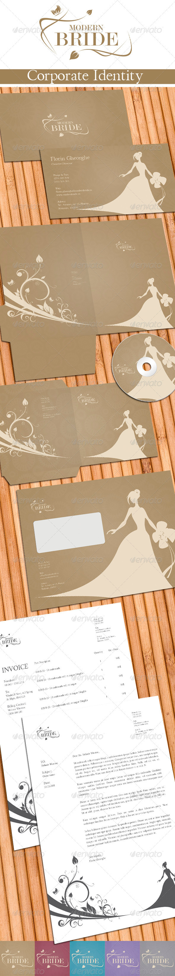 Modern Bride Corporate Identity - Stationery Print Templates