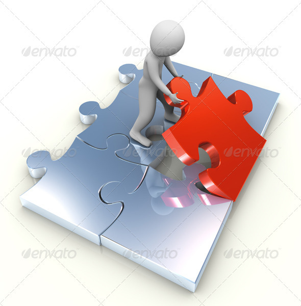 3d Man and Last Puzzle Peace - 3D Backgrounds