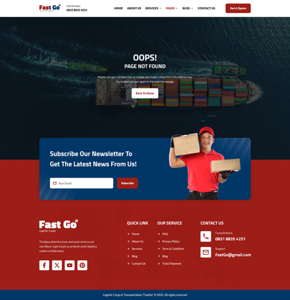 FastGo - Logistics & Cargo Transportation Elementor Template Kit