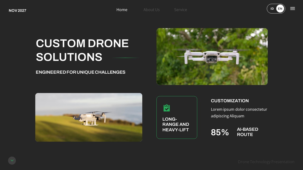 Drone Technology Google Slide Template, Presentation Templates ...