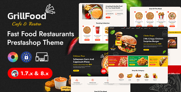GrillFood – Online Pizza and Fast Food Store PrestaShop Responsive Theme