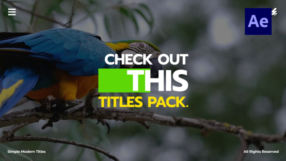 Simple Modern Titles /Ae Titles template preview